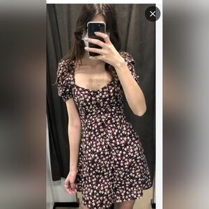 ZARA Floral Puff Sleeve Dress